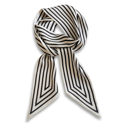 Nordic Minimalist Striped Skinny Scarf