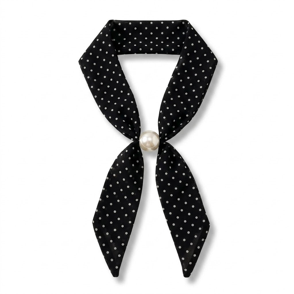 Vintage Pearl Polka Scarf